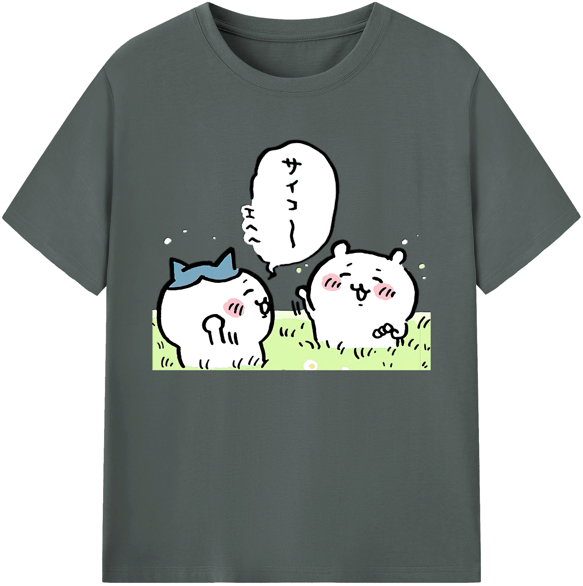 （画像用） ちいかわ ちいかわ Chii-kawa chiikawa 綿100％ メンズ半袖Tシャツ｜肌触りやわらか＆通気性